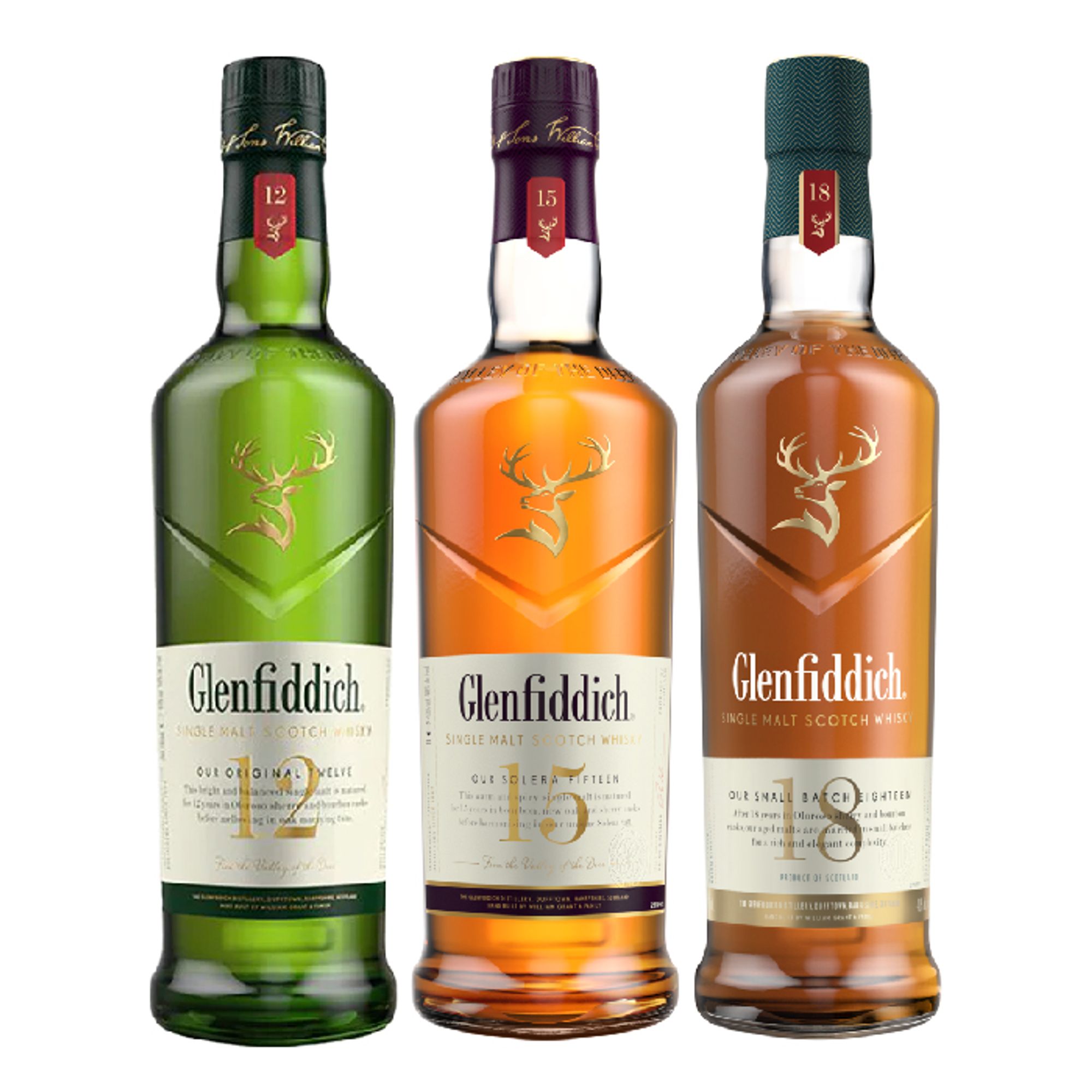 Pack Catador Whisky Glenfiddich 12, 15 y 18 Años
