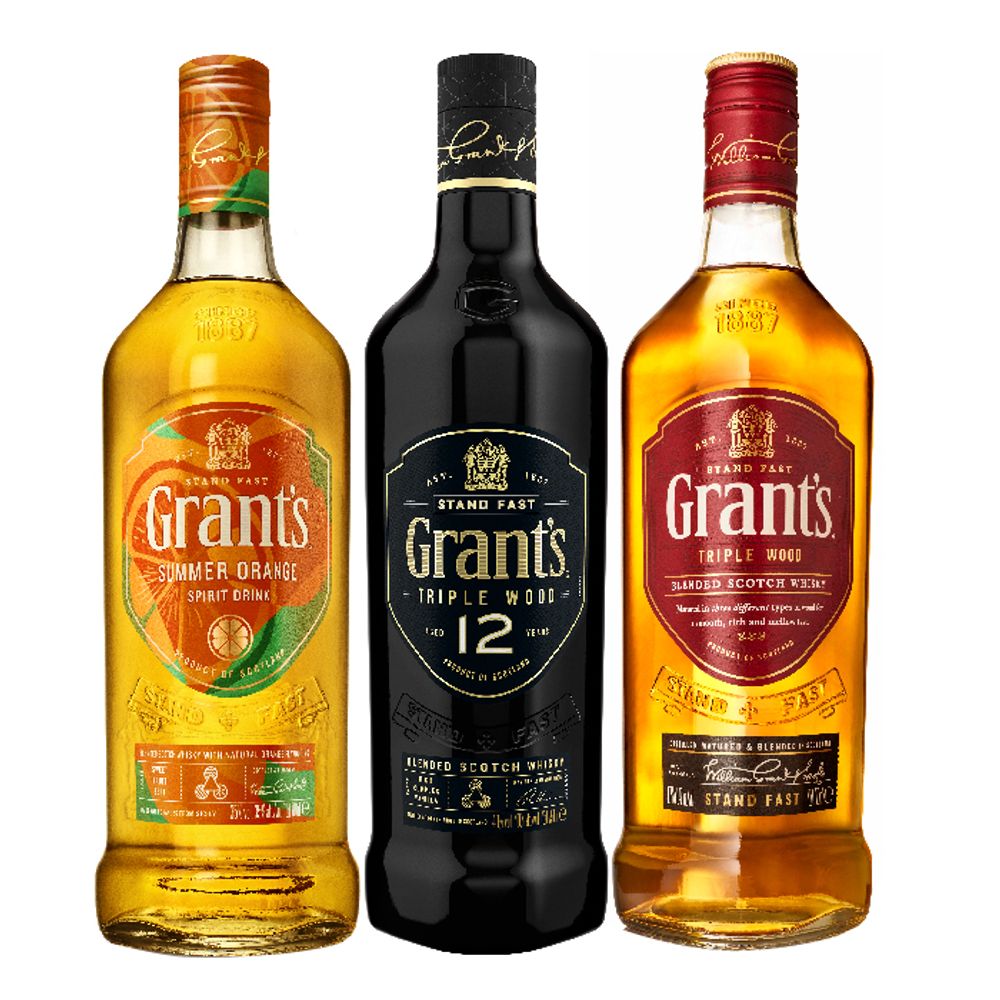 Pack Whisky All Grant's  - Summer Orange + 12 Años + Family 750cc
