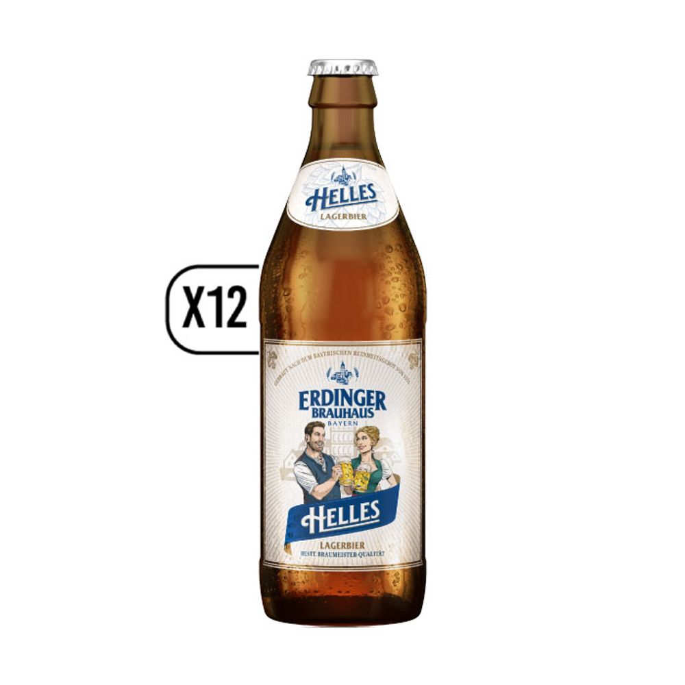 Pack x12 Erdinger Brauhaus Helles Lagerbier 500ml