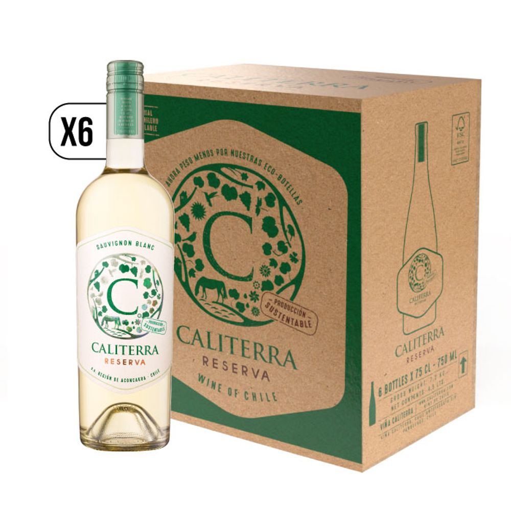 Pack Vino 6x Caliterra Reserva Sauvignon Blanc 750cc