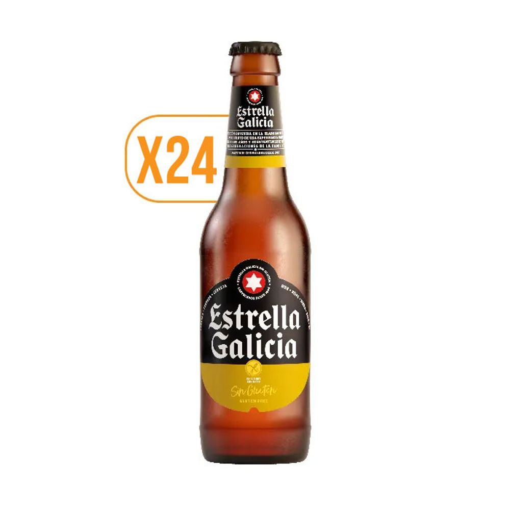 Pack 24x Cervezas Estrella Galicia Sin Gluten Botellín 330cc