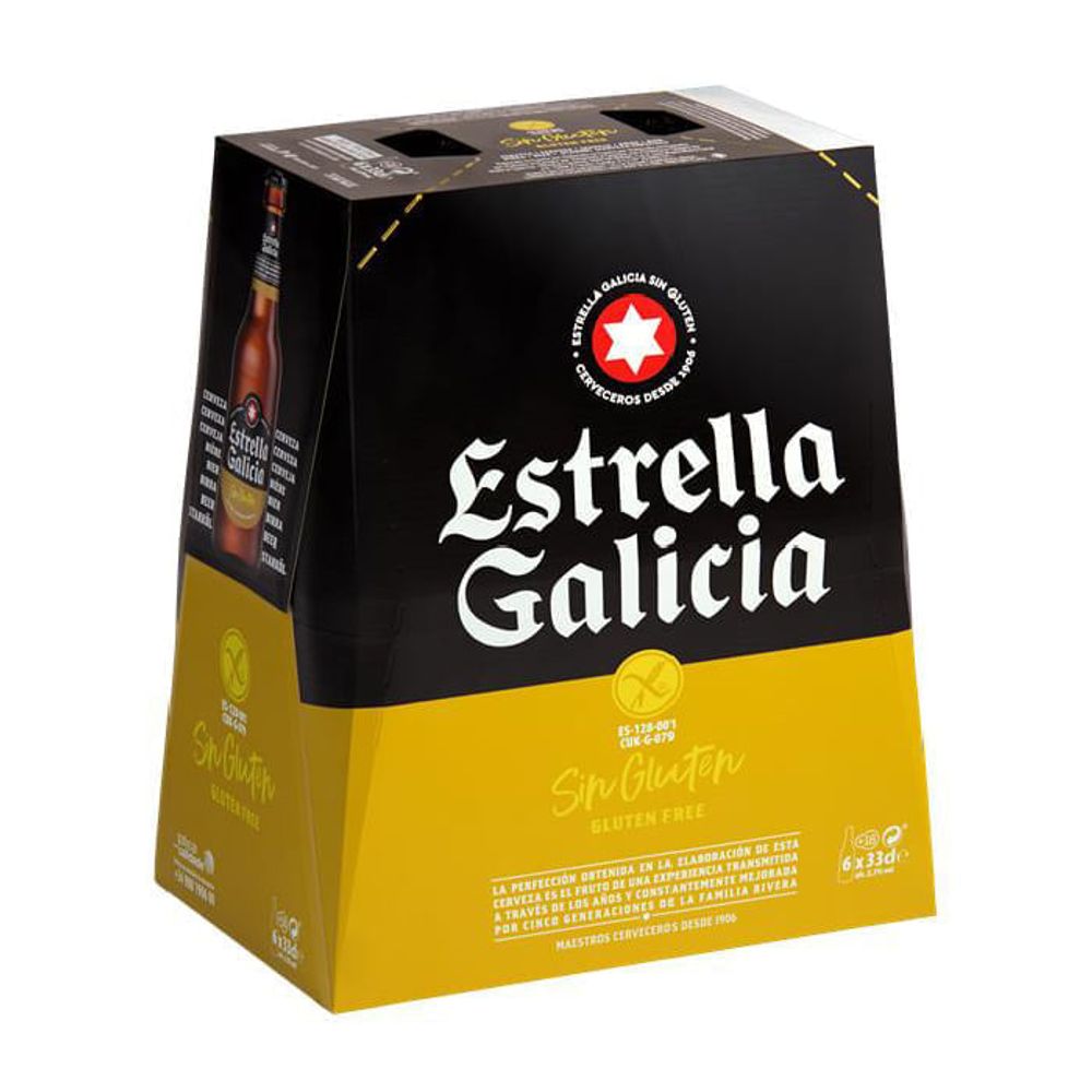 Pack 24x Cervezas Estrella Galicia Sin Gluten Botellín 330cc