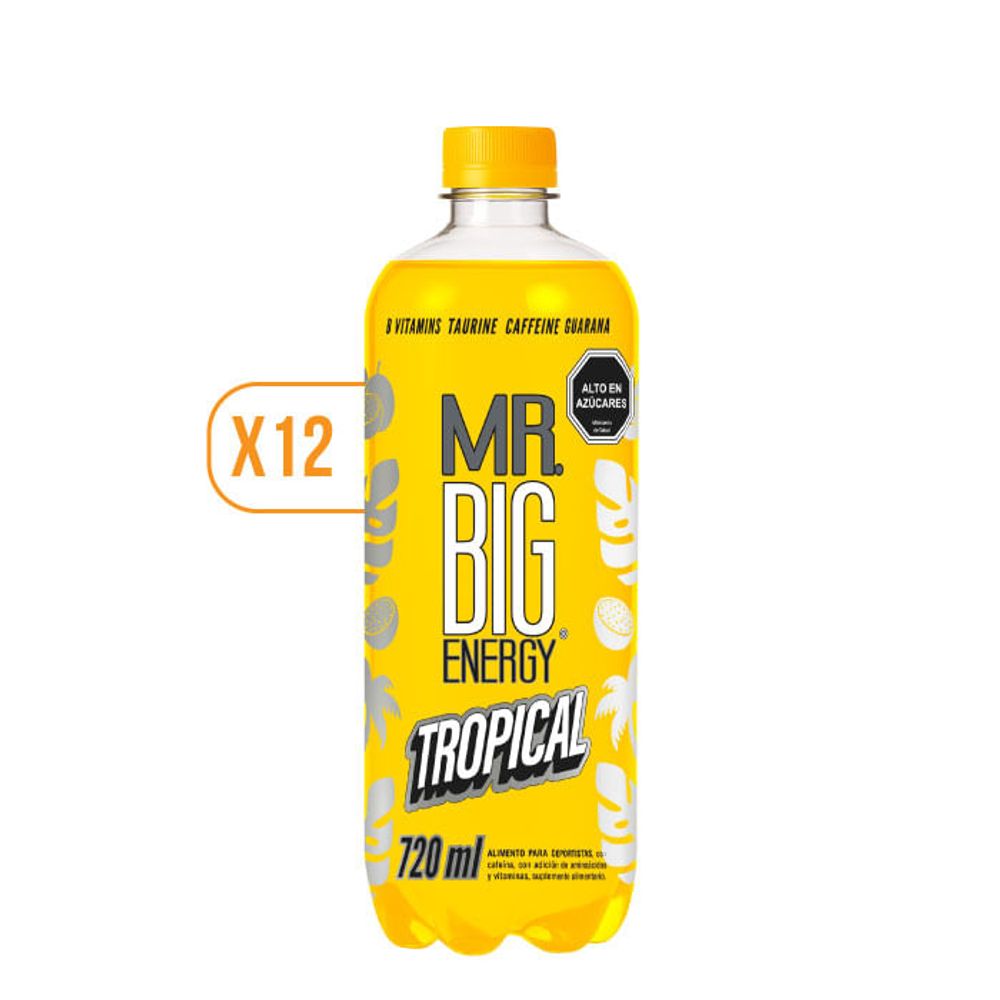 Pack x12 Bebida Energética Mr. Big Tropical 720cc