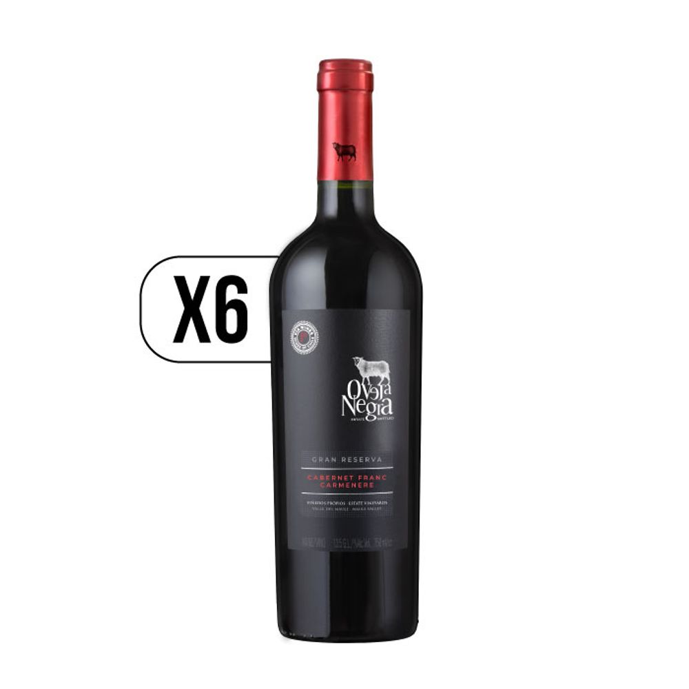 Pack 6x Vino Oveja Negra Gran Reserva Cabernet Franc / Carmenere 750cc