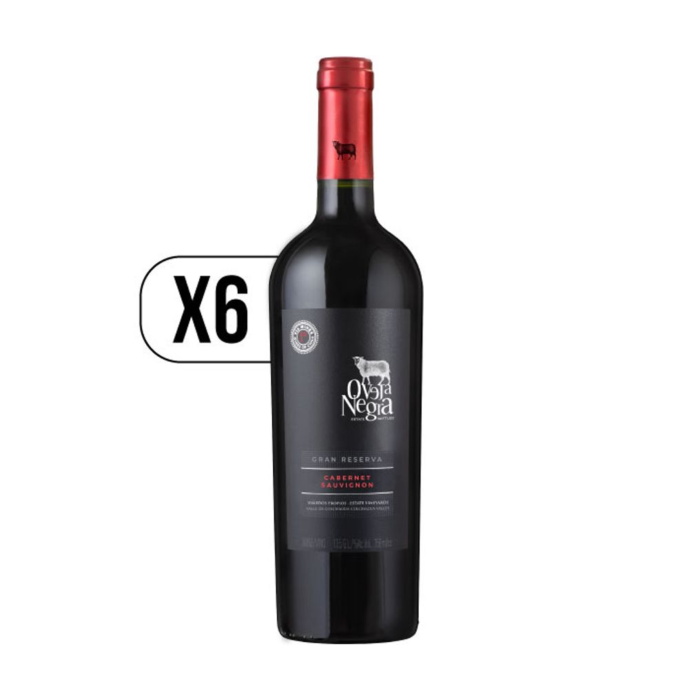 Pack 6x Vino Oveja Negra Gran Reserva Cabernet Sauvignon 750cc