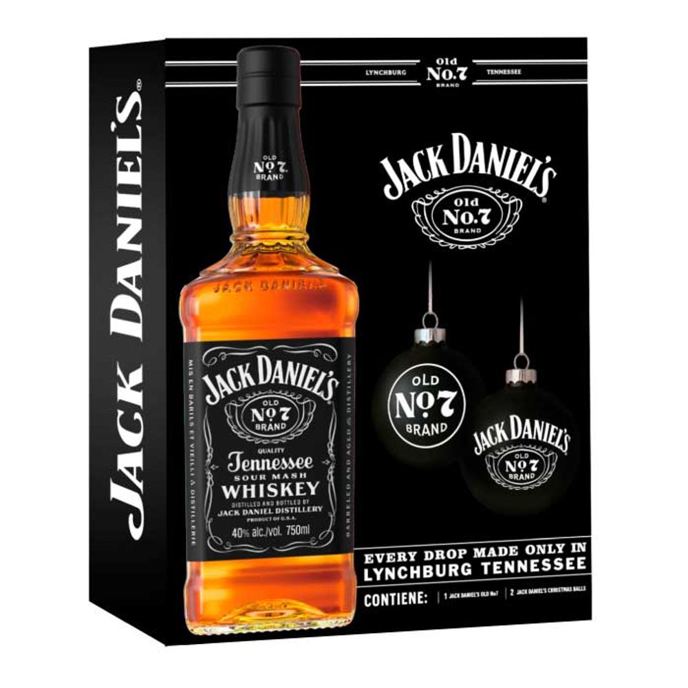 Pack Jack Daniel's N7 750cc  + 2 Esferas de Navidad