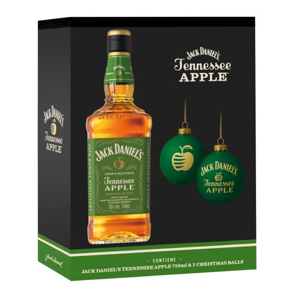 Pack Jack Daniel's Apple 750cc  + 2 Esferas de Navidad