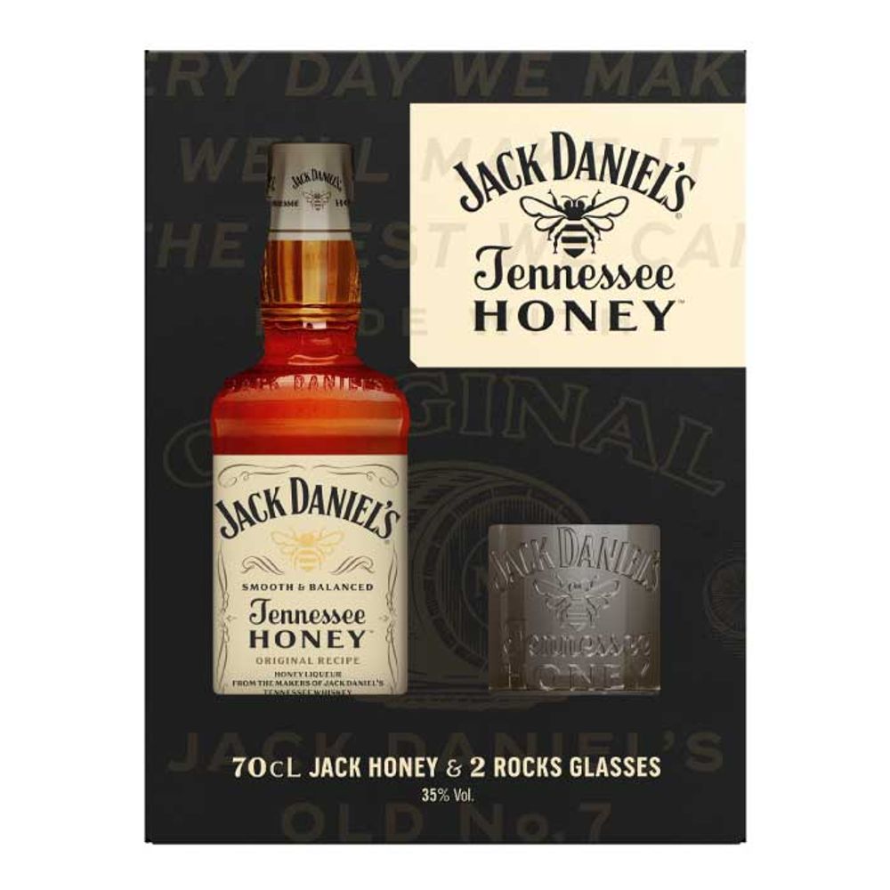 Pack Jack Daniel’s Honey 750cc + 2 Vasos Cortos