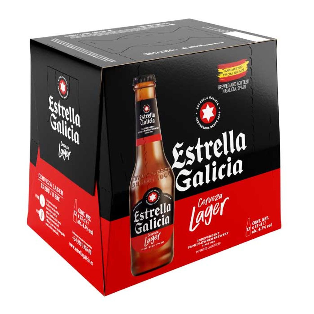 Pack 12x Cervezas Estrella Galicia Premium Lager 330cc