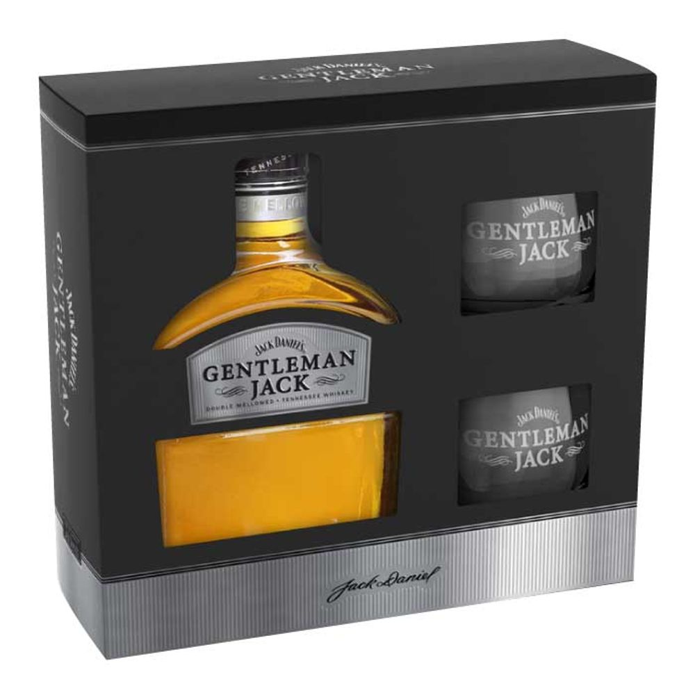 Pack Gentleman Jack 750cc + 2 Vasos Exclusivos - Regalo Ideal