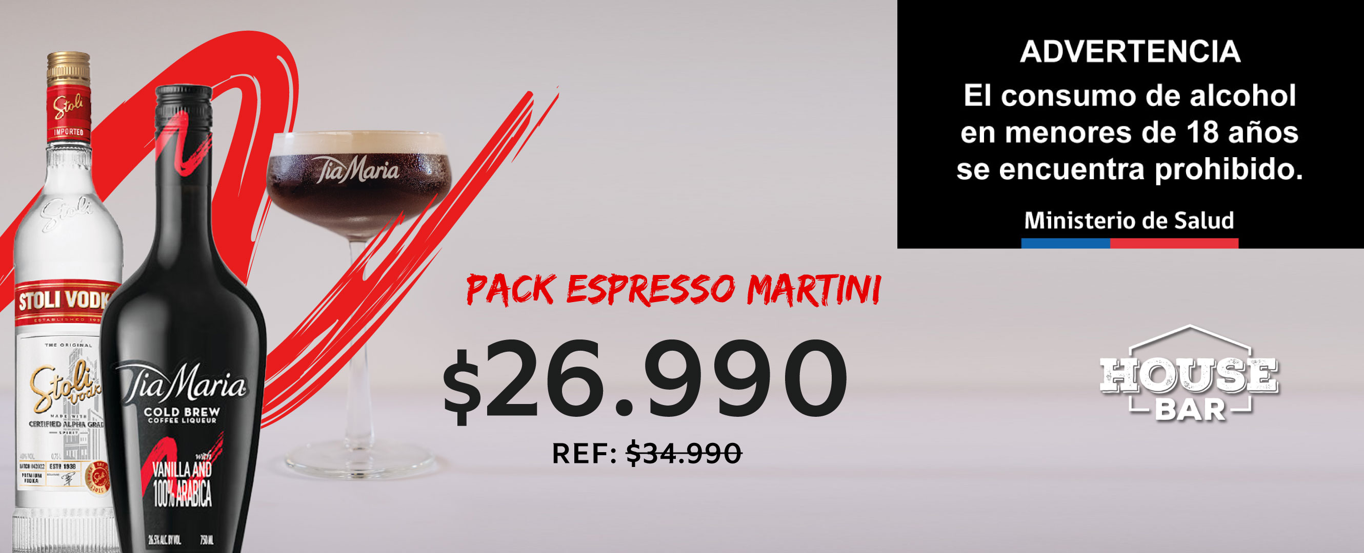 Pack Expresso Martini Tía María $26.990